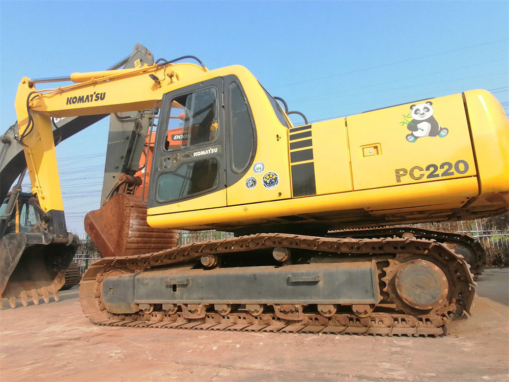 Komatsu Pc220 प्रयुक्त कोमात्सु खुदाई 22 टन जापान मूल छोटे क्रॉलर खुदाई
