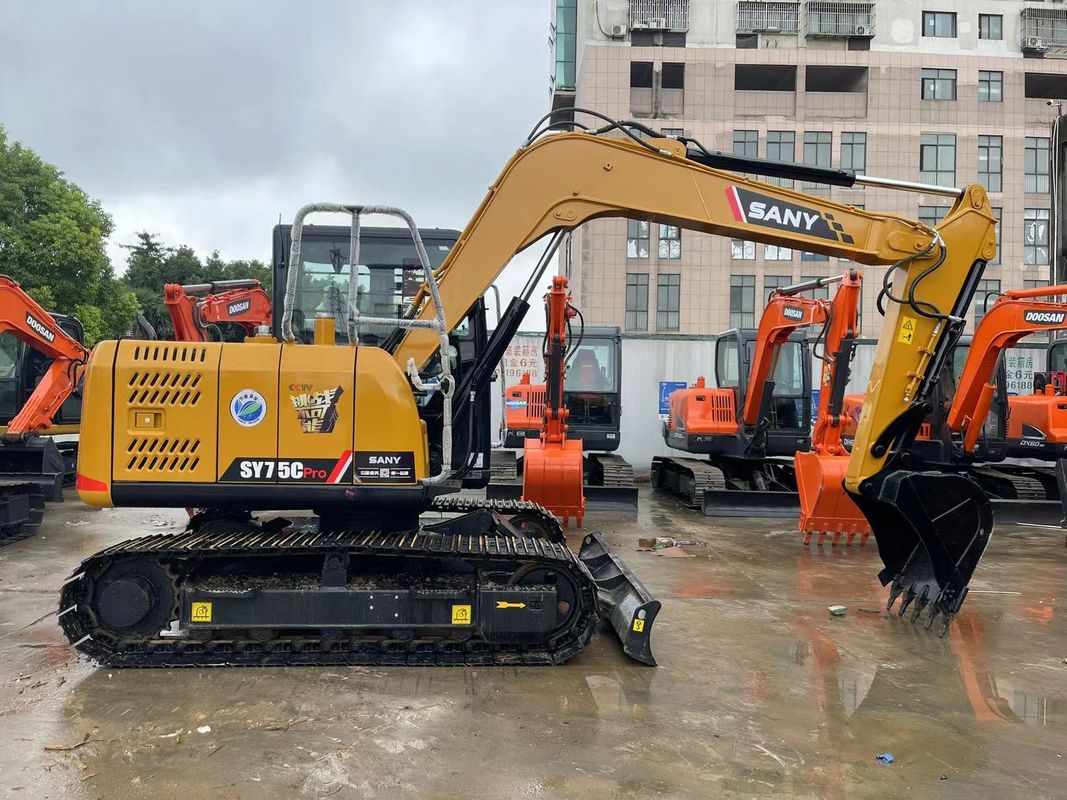 2022 प्रयुक्त Sany SY75C खुदाई Sany Crawler 7.5 टन मिनी खुदाई