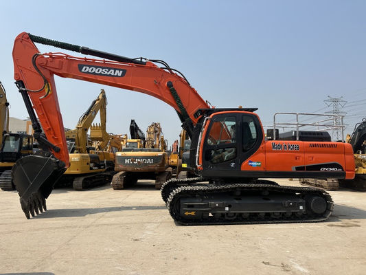 कोरिया इस्तेमाल किया Doosan DX340LCA खुदाई मशीन 34 टन Doosan DX340 क्रॉलर खुदाई मशीन